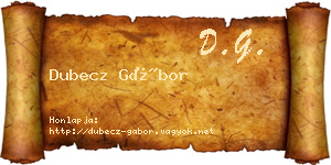 Dubecz Gábor névjegykártya