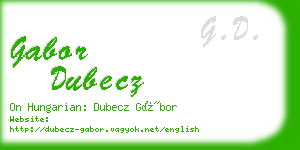 gabor dubecz business card